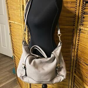 Ora Delphine Gray Genuine Leather Shoulder Bag